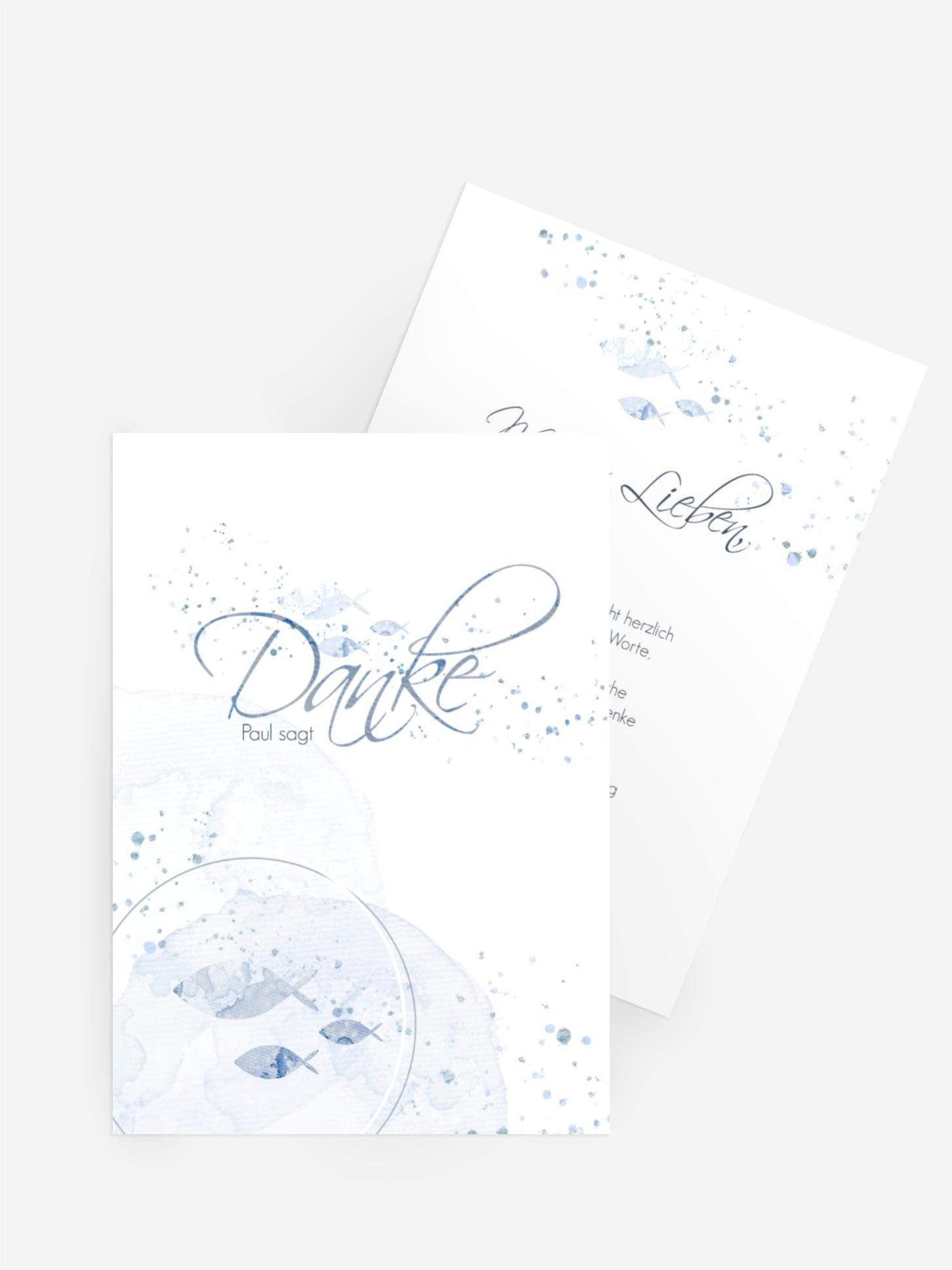 Dankeskarte Taufe Wasserkranz