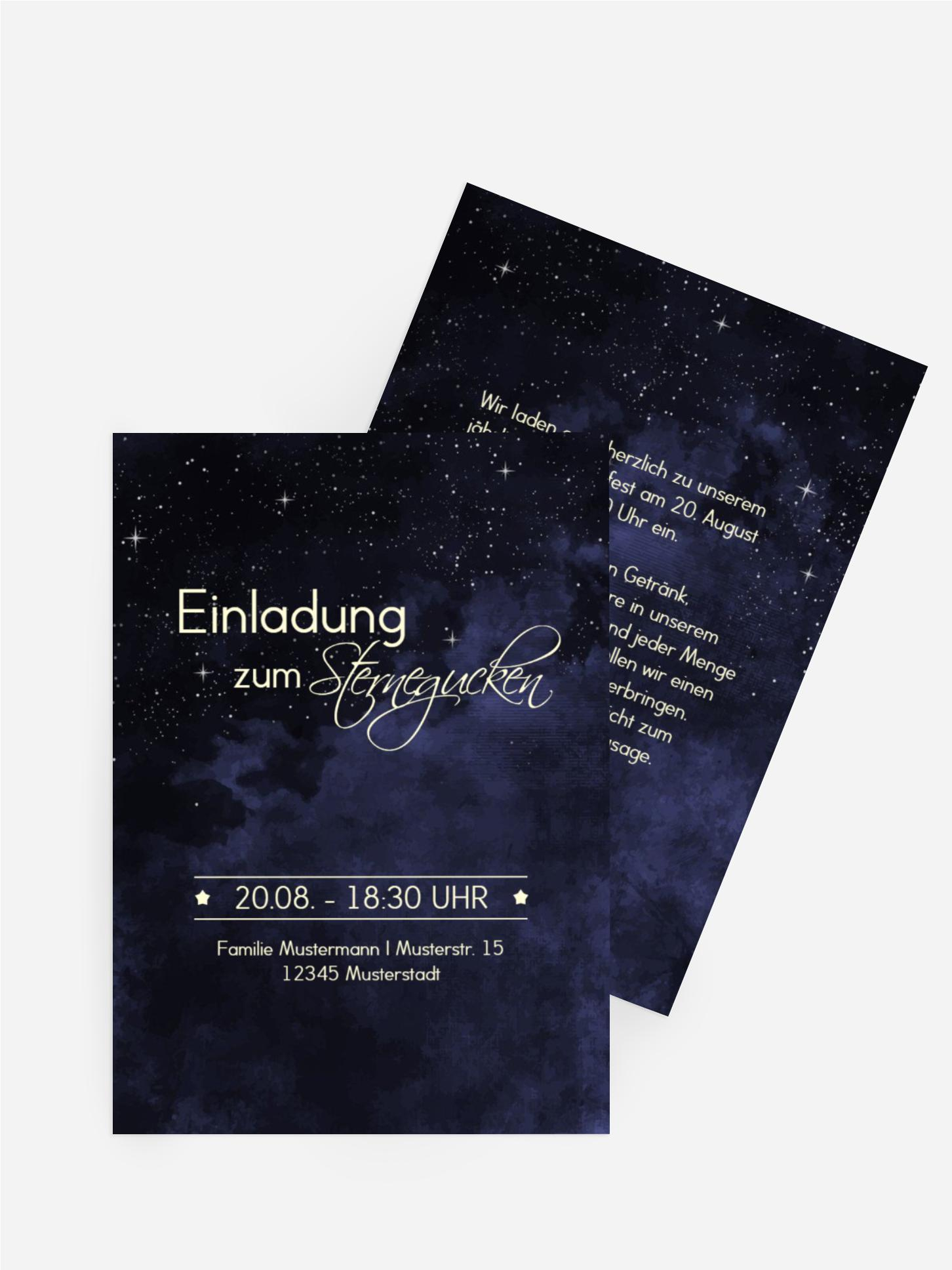 Sommerfest Einladung Sternennacht