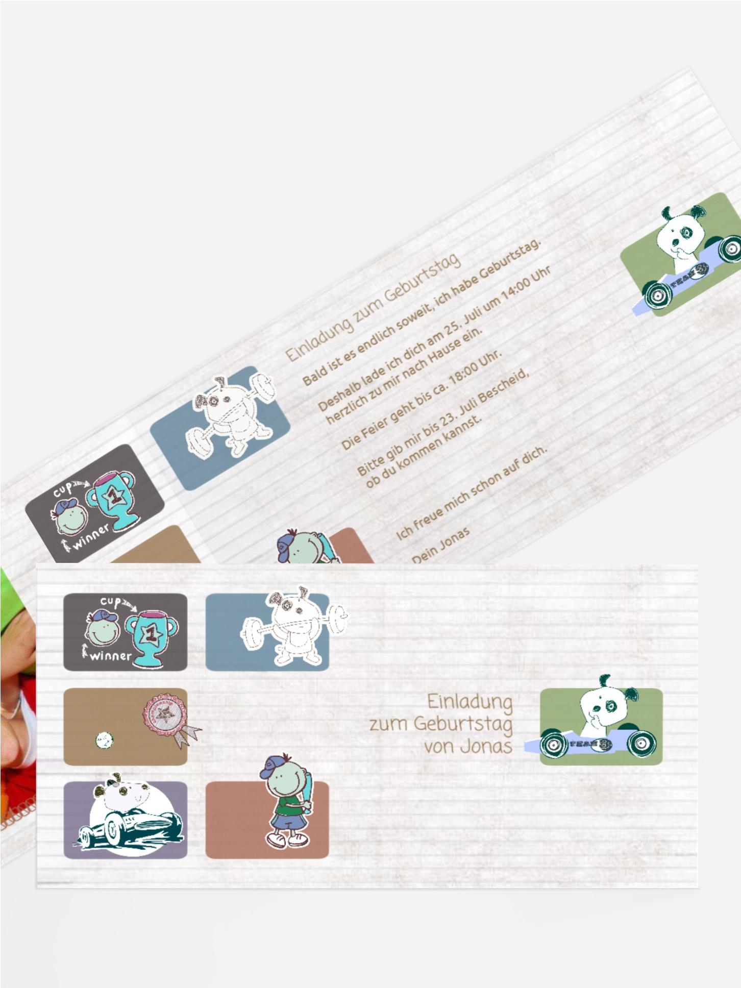 Einladung Kindergeburtstag Sportliche Elemente Foto