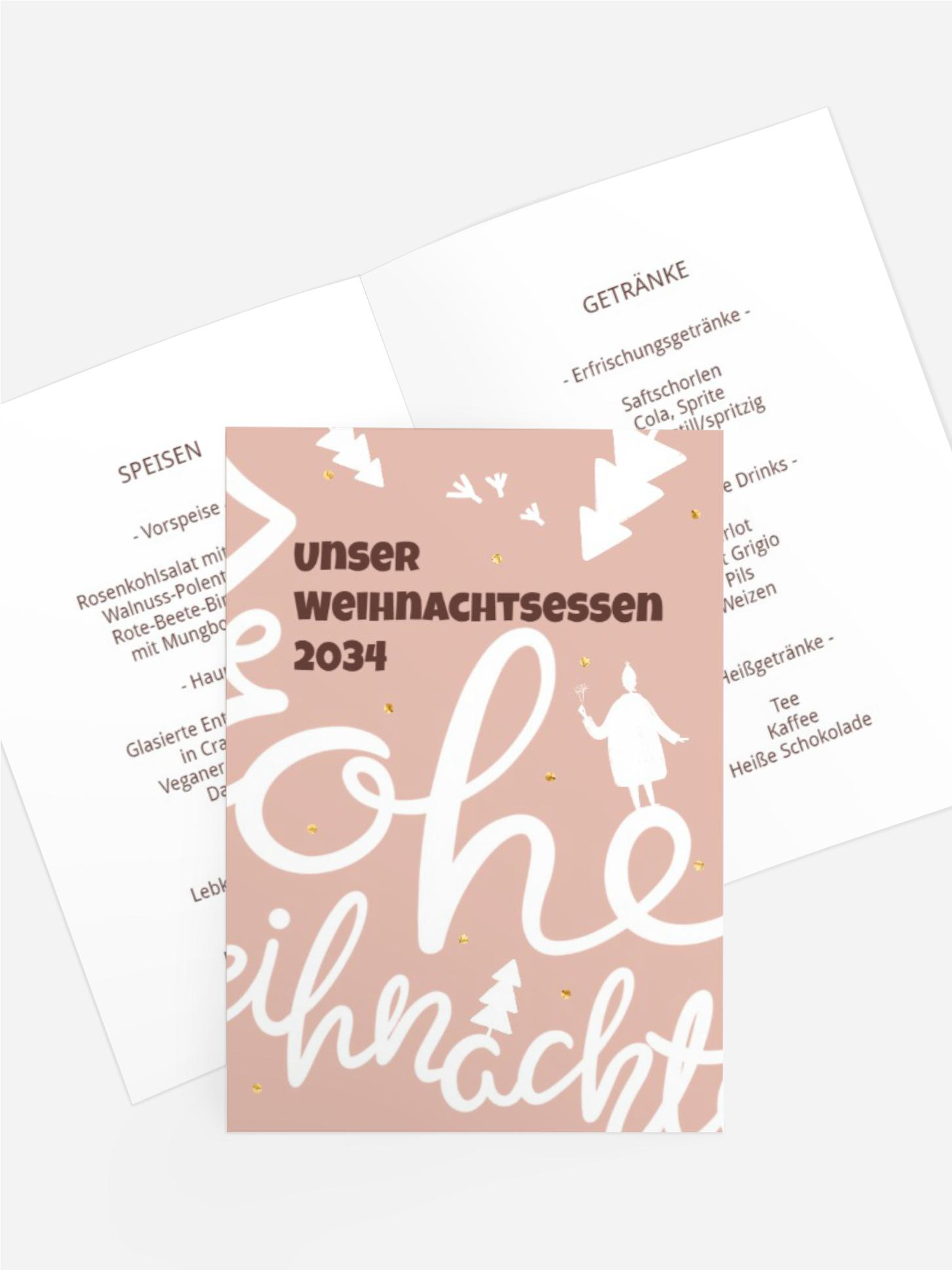 Weihnachtsmenükarte Verwirrte Weihnachten