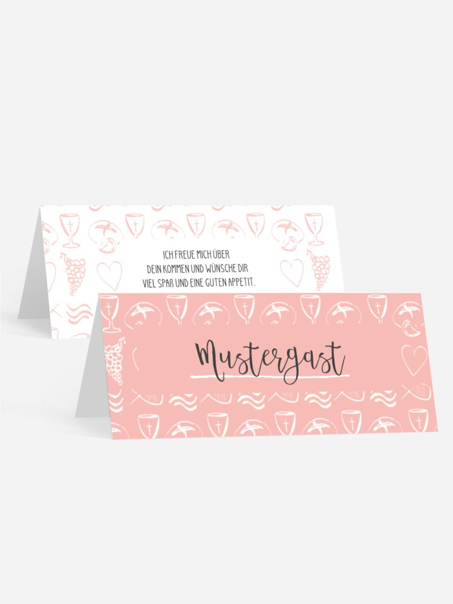 Tischkarte Kommunion Symbole