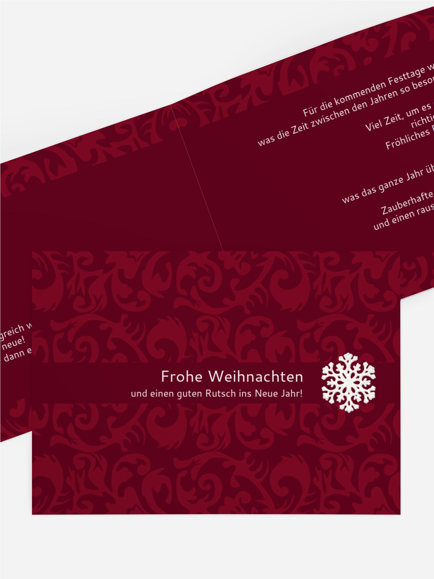 Weihnachtsgrußkarte Privat Flocke