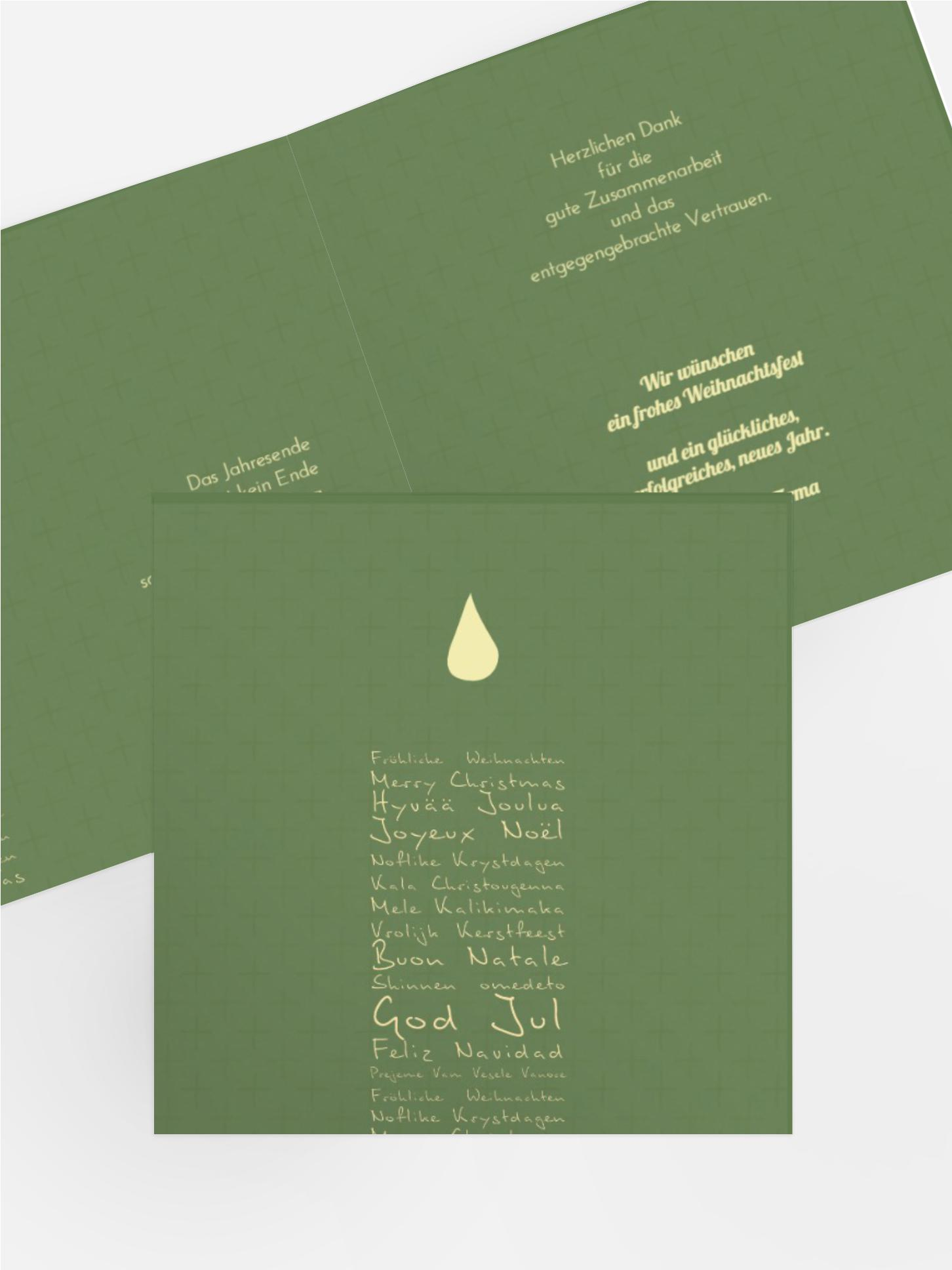 Weihnachts Grußkarte geschäftlich Schriftkerze