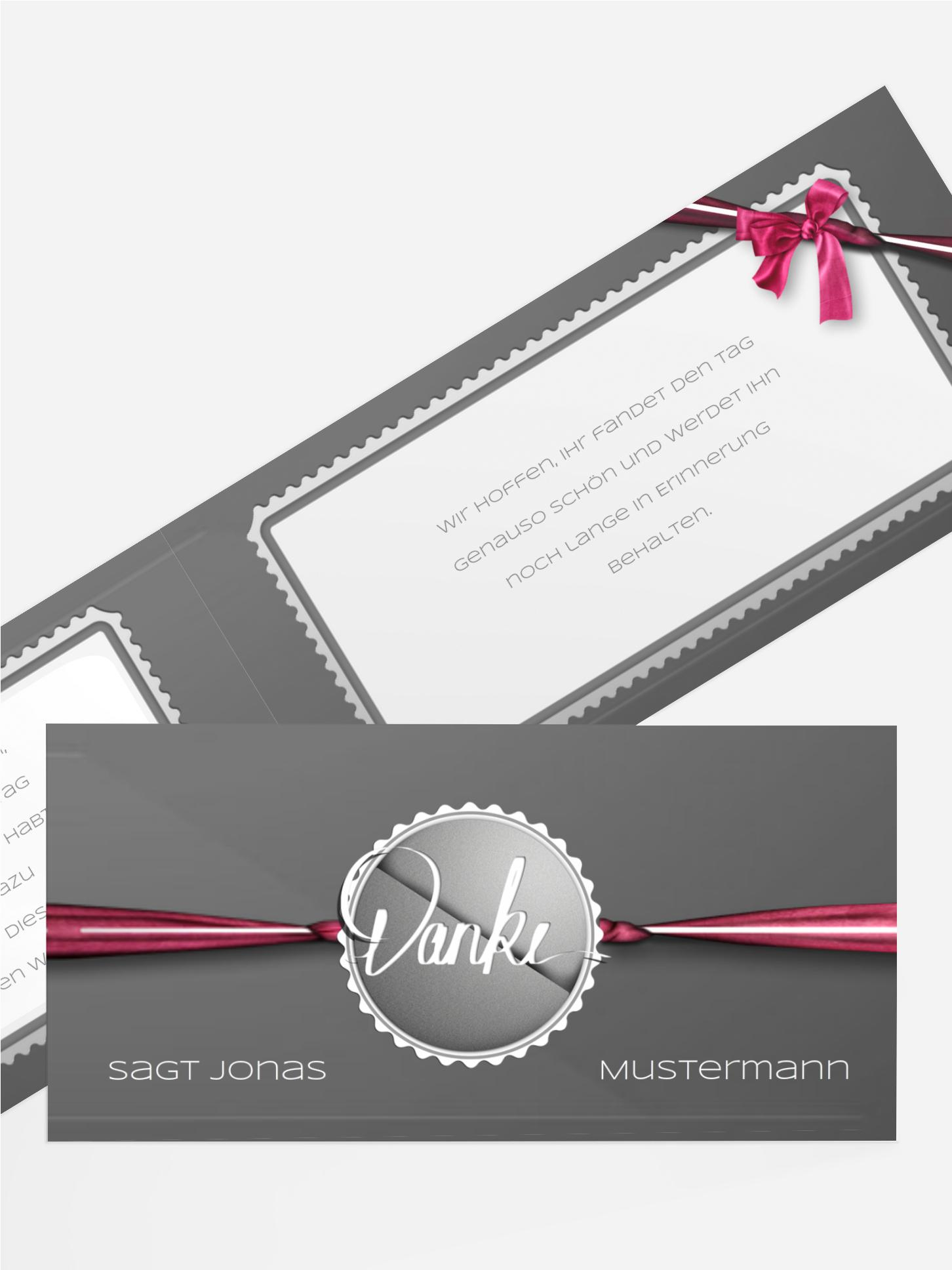 Taufkarte Dankeschön Ribbon