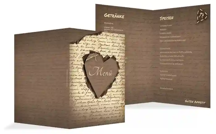 Menükarte Herzensgedicht