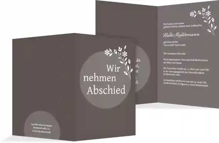 Trauerkarte Kreis hoch