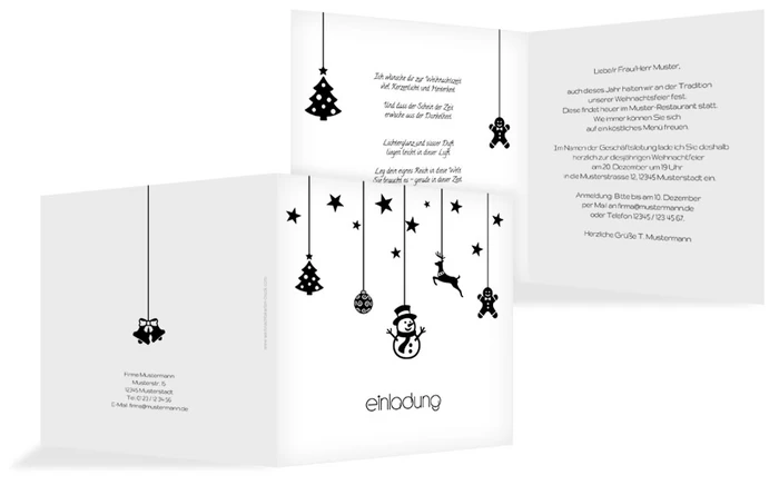 Einladung zu Weihnachten Geschäftlich Schmuckelemente