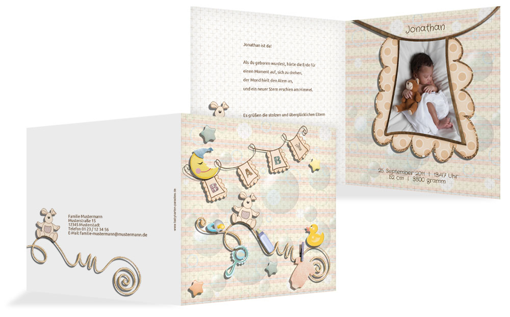 Geburtskarte Babyelements Geburtskarte Babyelements
