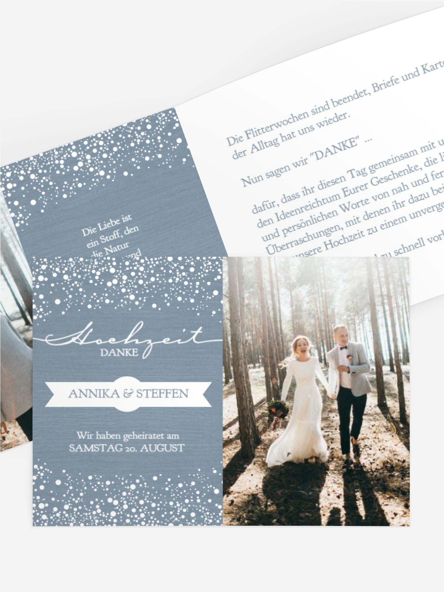 Hochzeit Dankeskarte Funkenflug