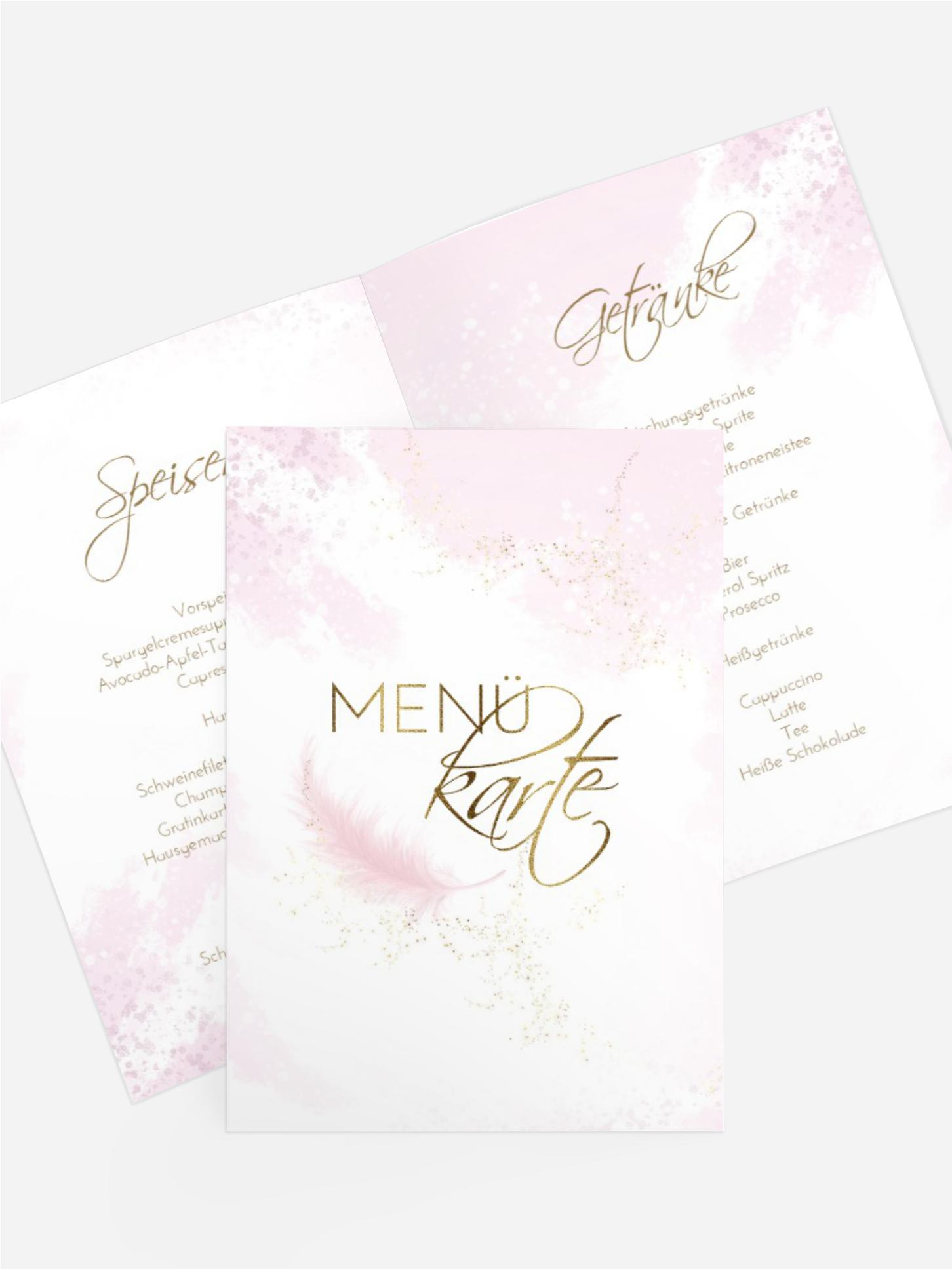 Menükarte Kommunion Leichtigkeit