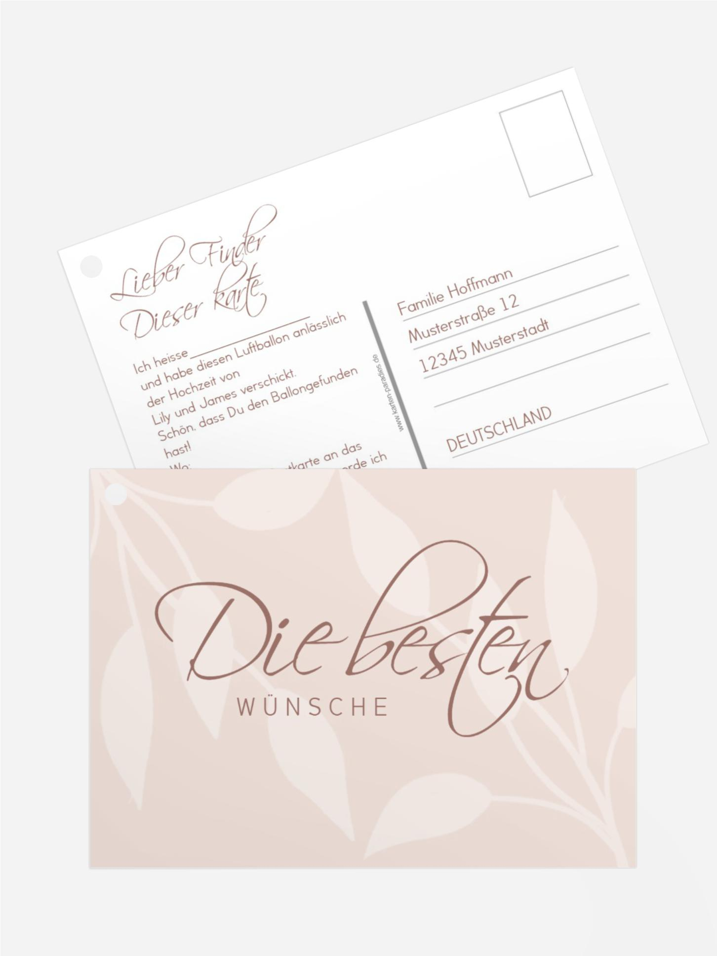 Ballonflugkarte Sanfter Blumenkranz