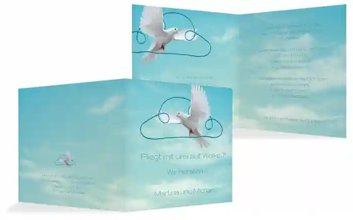 Einladungskarte Hochzeit Auf Wolke sieben