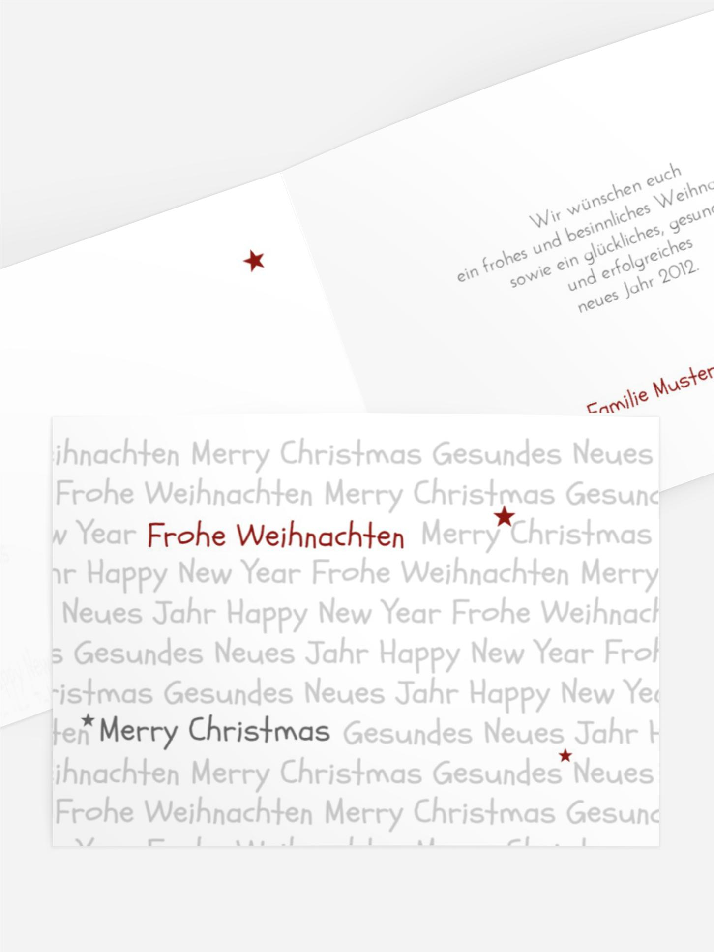 Weihnachts Grußkarte privat Schrift