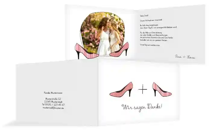 Hochzeit Danksagung High Heels