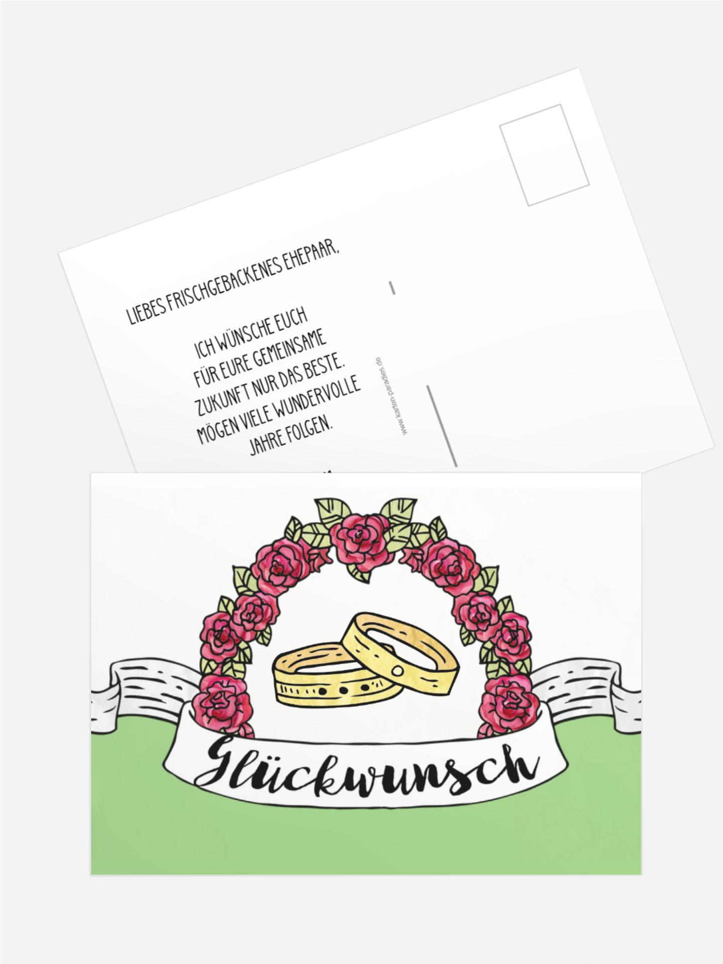 Glückwunschkarte zur Hochzeit Ringe
