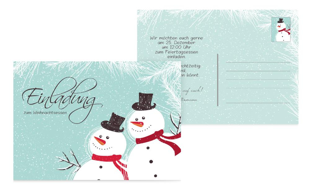 Weihnachtseinladung Schneemänner Weihnachtseinladung Schneemänner