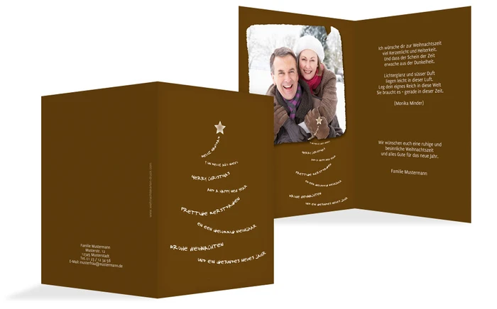 Grußkarte zu Weihnachten Privat Schriftbaum