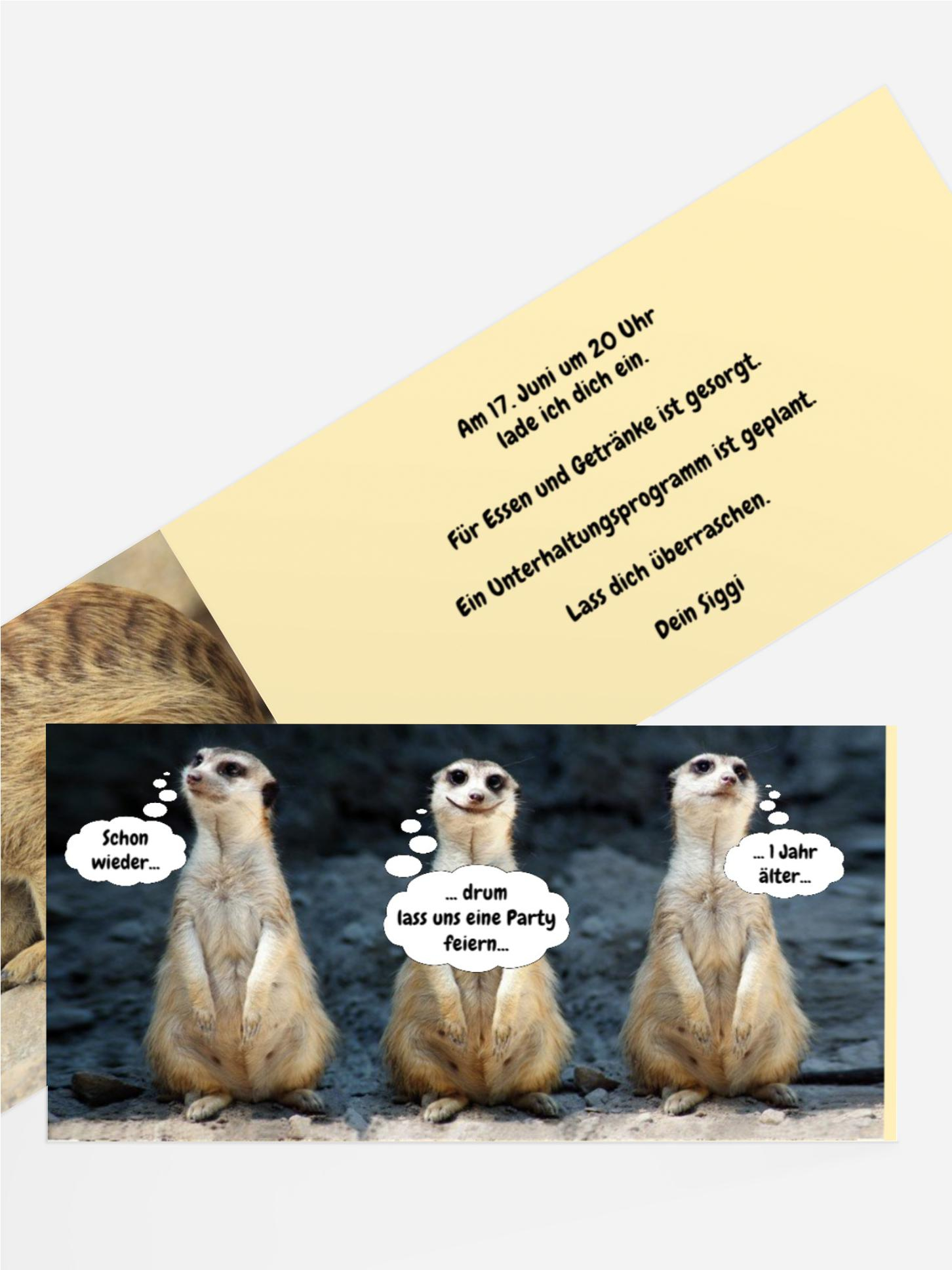 Geburtstageinladung Erdmaennchen