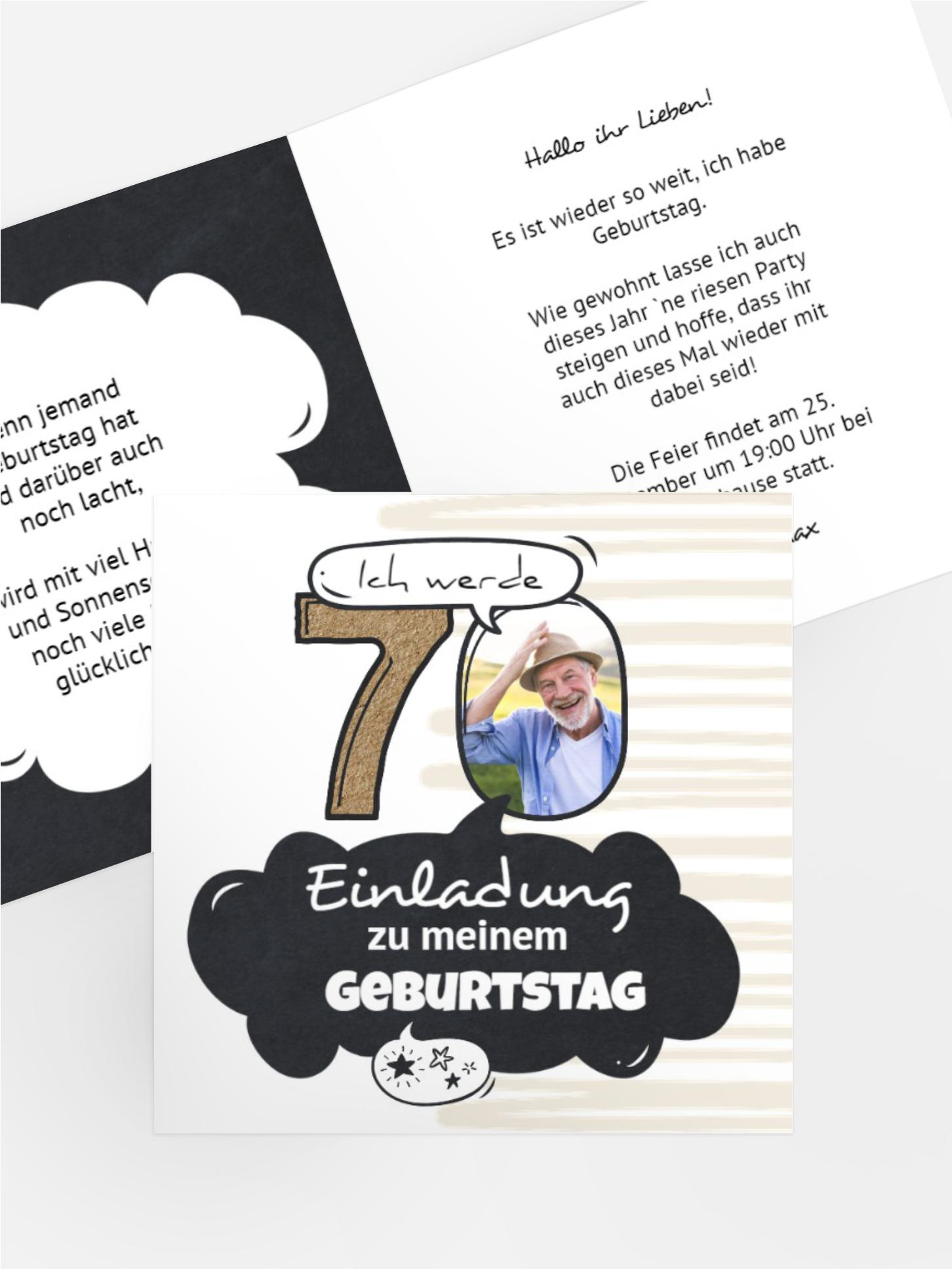Geburtstagseinladung Comic 70 Geburtstagseinladung Comic 70