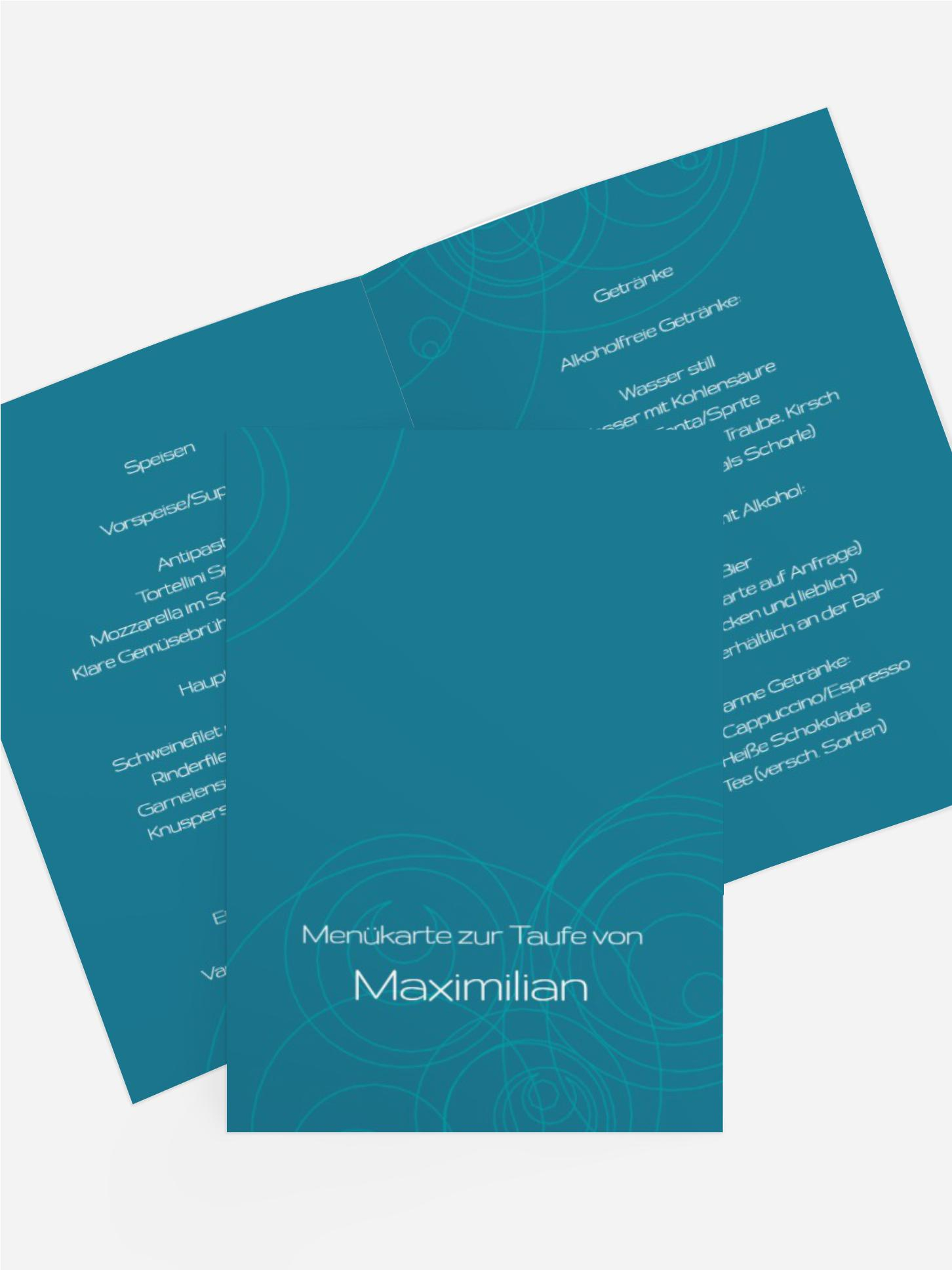 Menuekarte Taufe Circles
