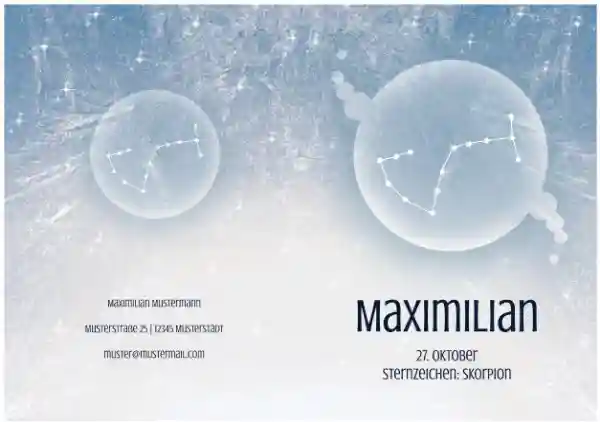 Geburtskarte Sternzeichen Skorpion