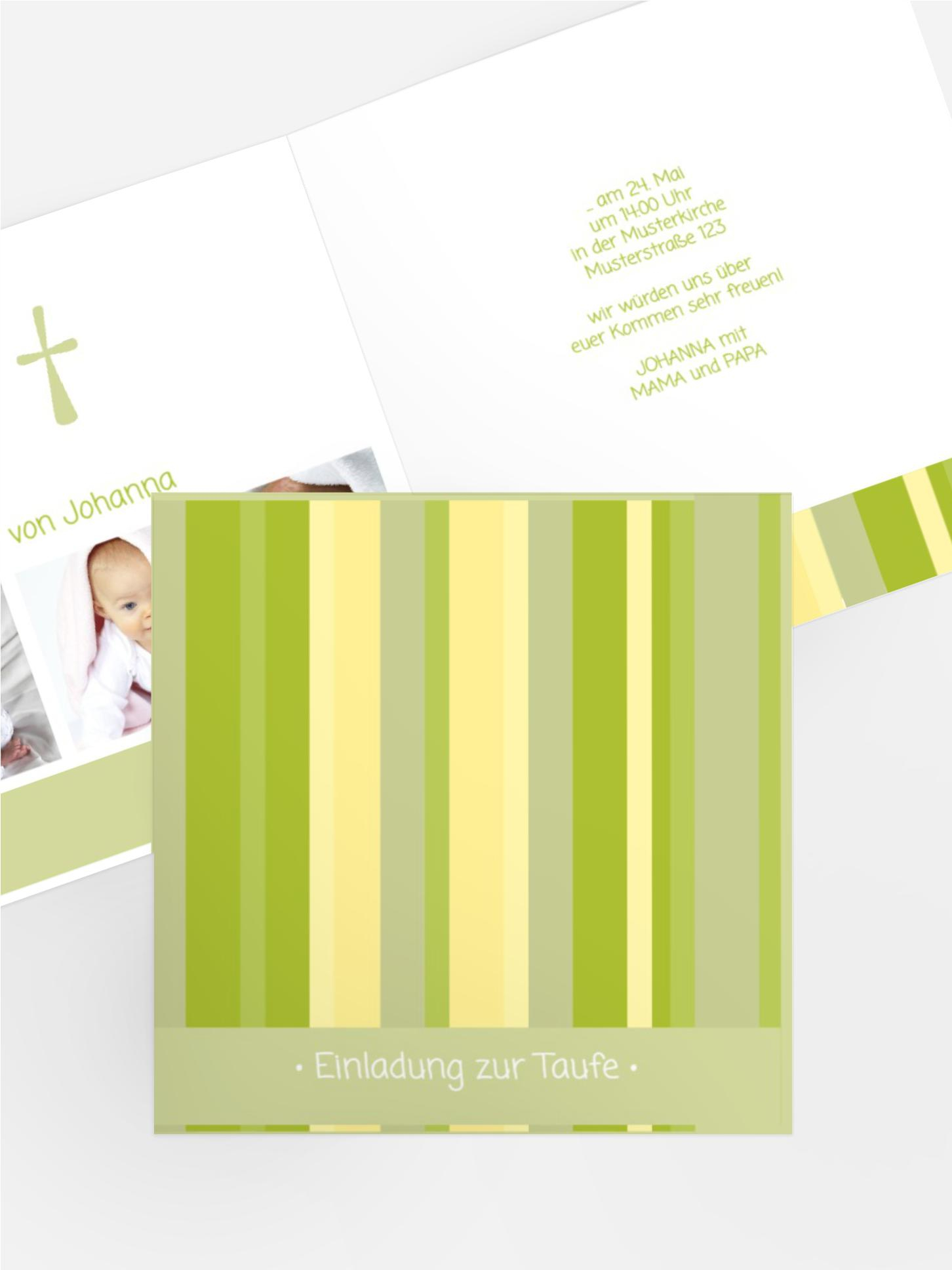 Einladung zur Taufe 3Bilder
