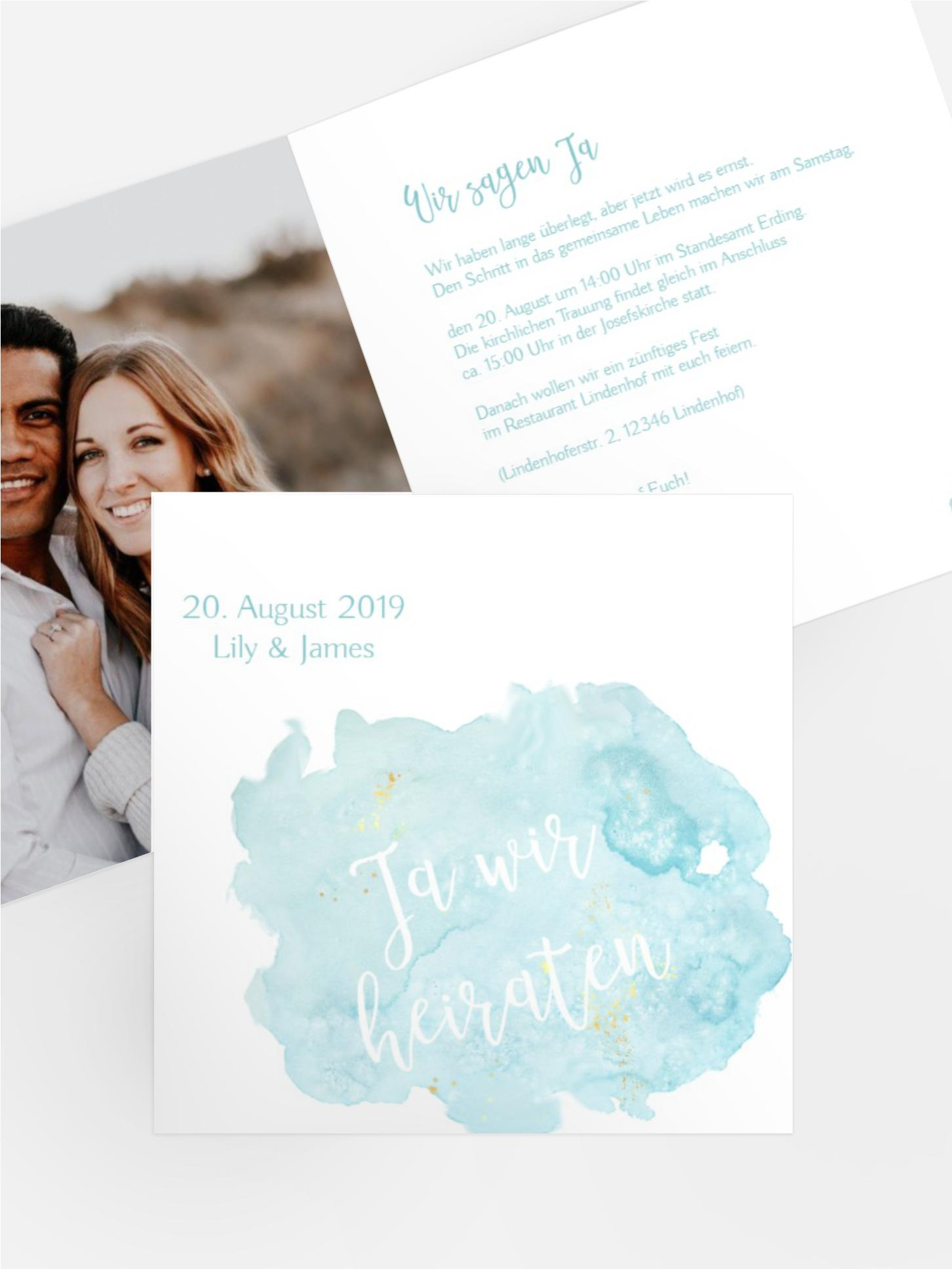 Hochzeitseinladung Wolke Sieben