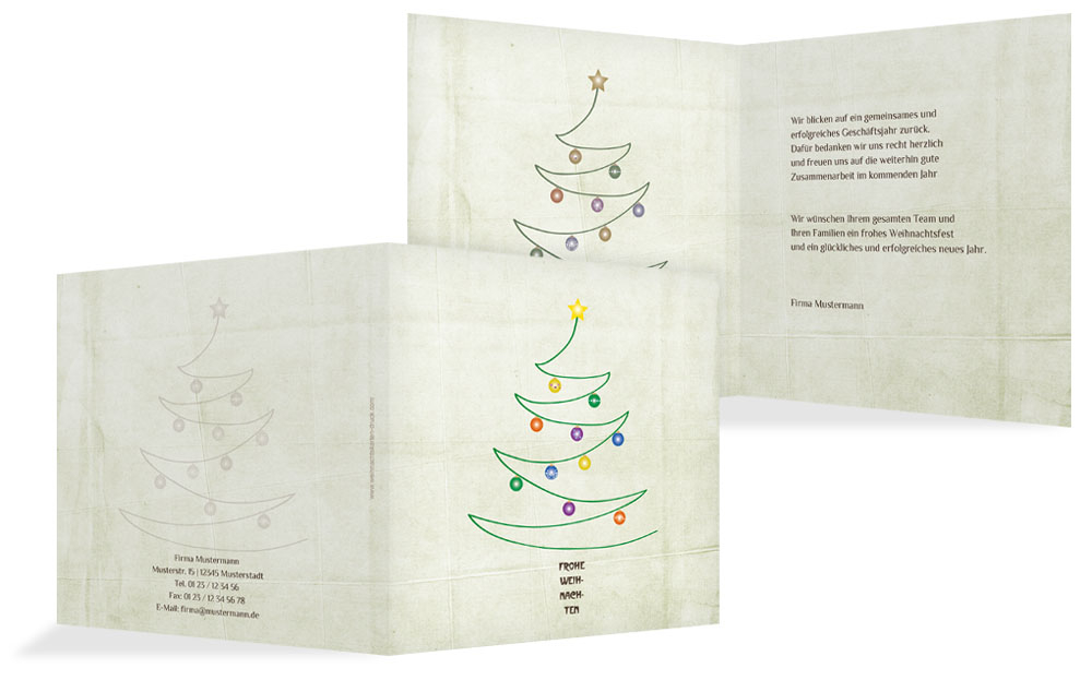 Grußkarte Geschäftlich Weihnachtsbaum Grußkarte Geschäftlich Weihnachtsbaum