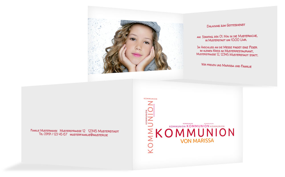 Einladungskarte Kommunion Script