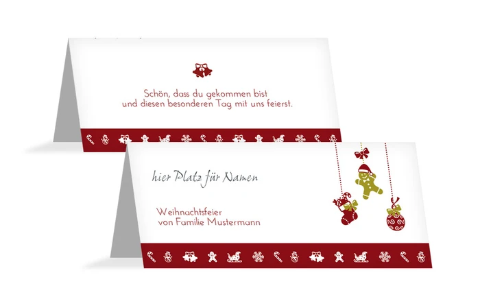 Tischkarte Weihnachten Borte