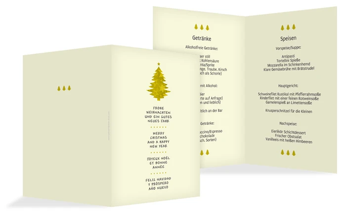 Weihnachtsmenükarte Bäumchen