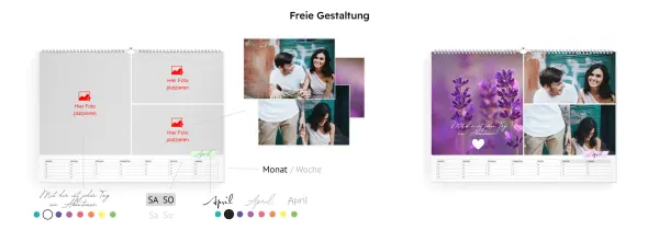 Fotokalender selbst gestalten in freier Gestaltung