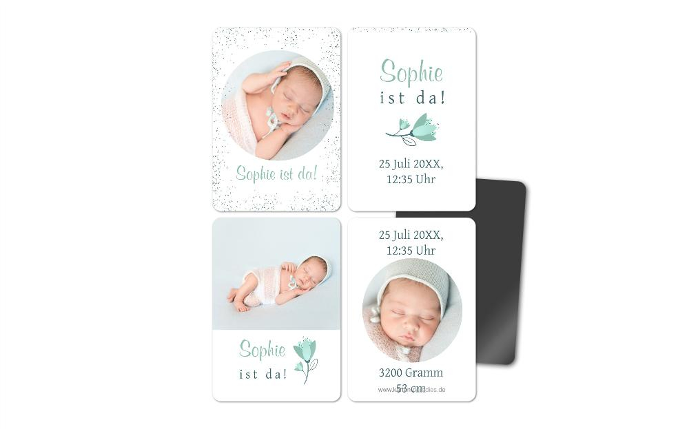 Fotomagnete zur Geburt Magische Blume