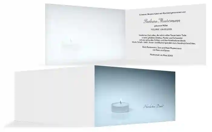 Dankeskarte Teelicht quer