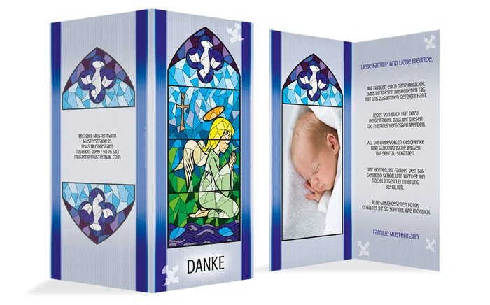 Taufe Dankeskarte Kirchenfenster