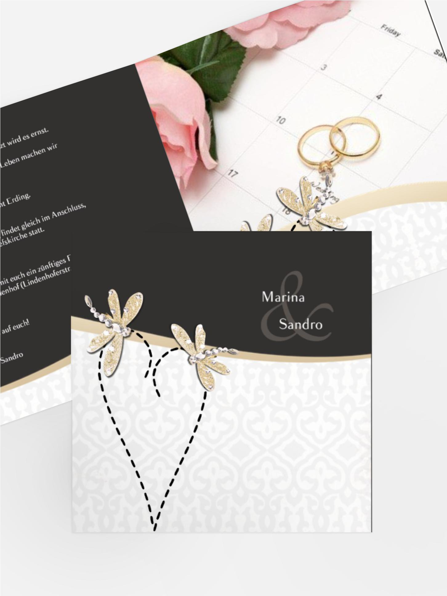 Einladungskarte Hochzeit Unzertrennlich Einladungskarte Hochzeit Unzertrennlich