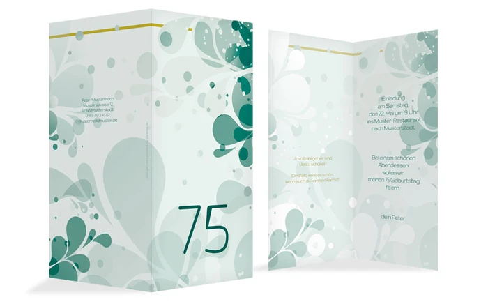 Geburtstagskarte Einladung Floral 75
