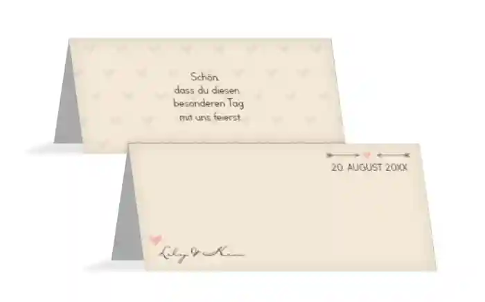 Tischkarte zur Hochzeit Pärchen - Frauen