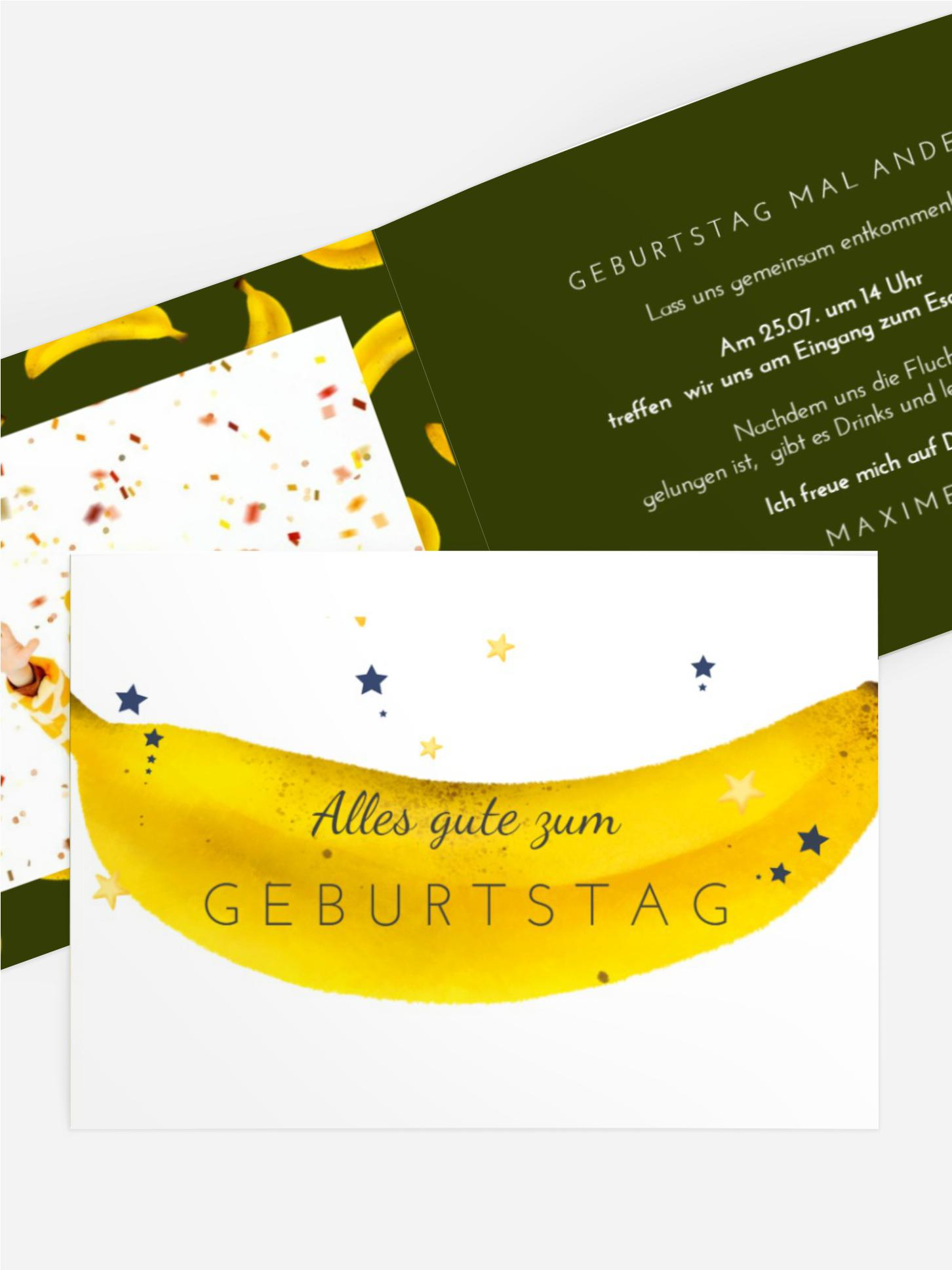 Jugendliche Geburtstagseinladung Bananenparty