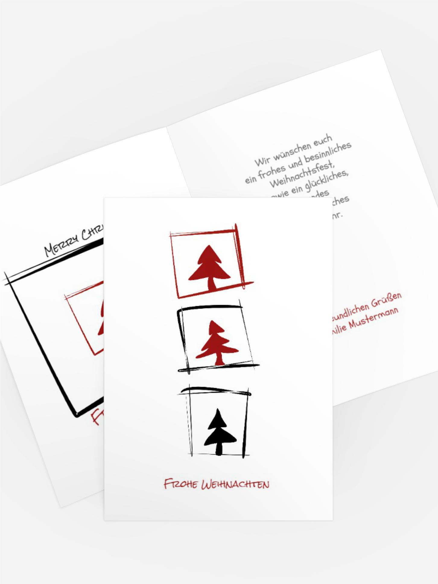 Weihnachts Grußkarte privat Bäumchenbild