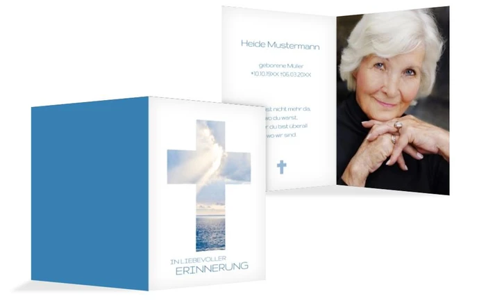 Sterbebildkarte Himmelskreuz