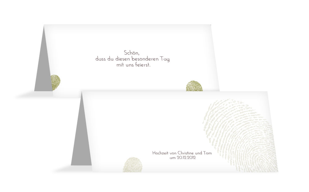 Tischkarte Fingerprint Tischkarte Fingerprint