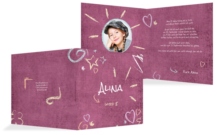 Einladung zum Geburtstag Tafelspaß Foto Einladung zum Geburtstag Tafelspaß Foto