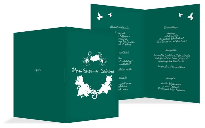 Menükarte Konfirmation Vogel Menükarte Konfirmation Vogel