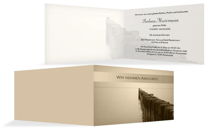 Trauerkarte Steg quer