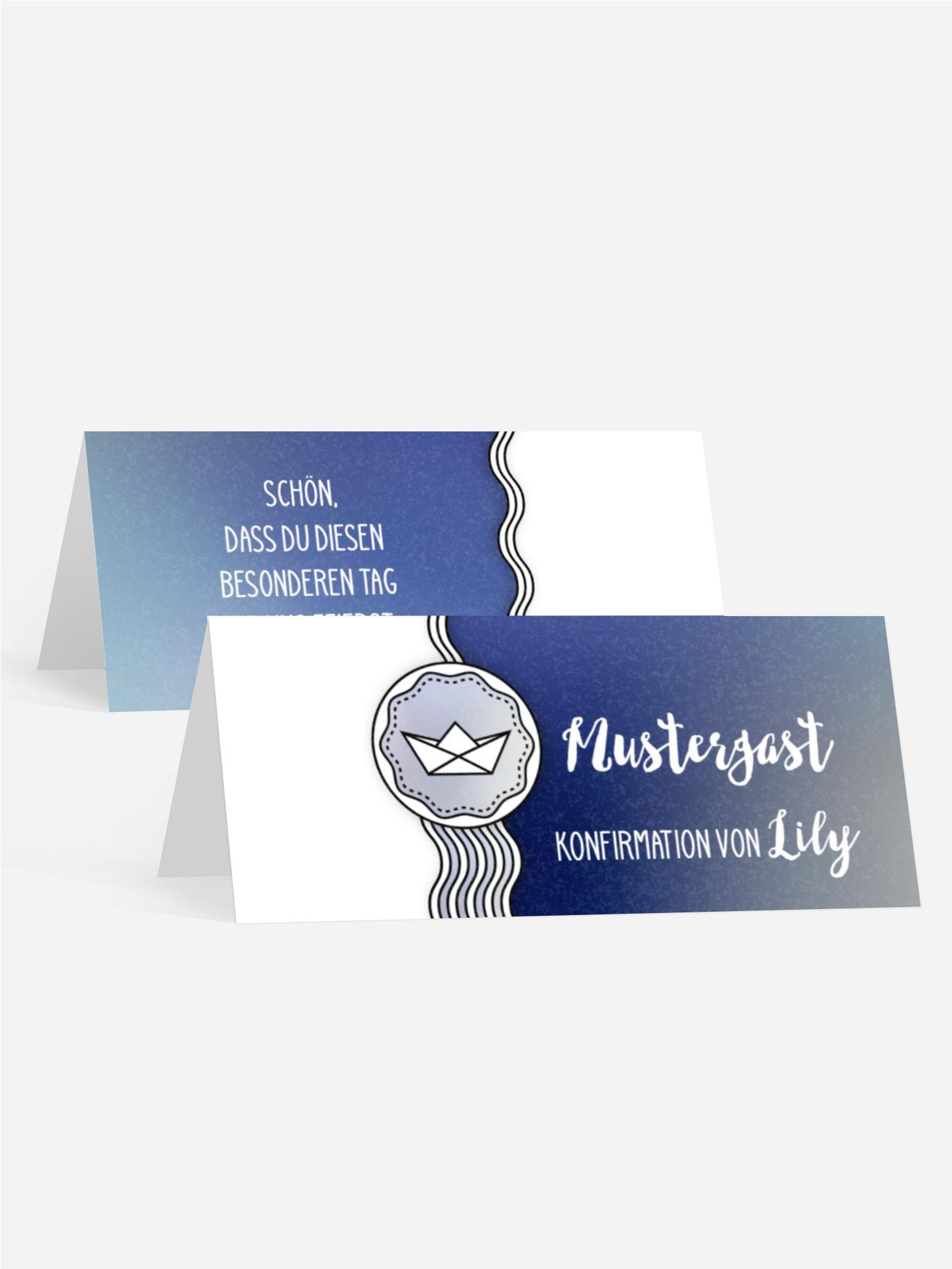 Tischkarte Konfirmation Schifffahrt