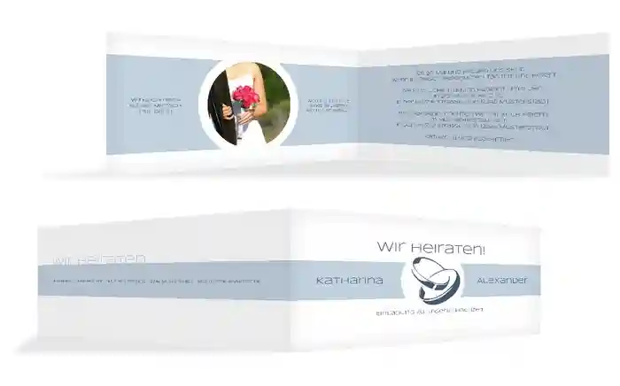 Hochzeitskarte Einladung Ringeband