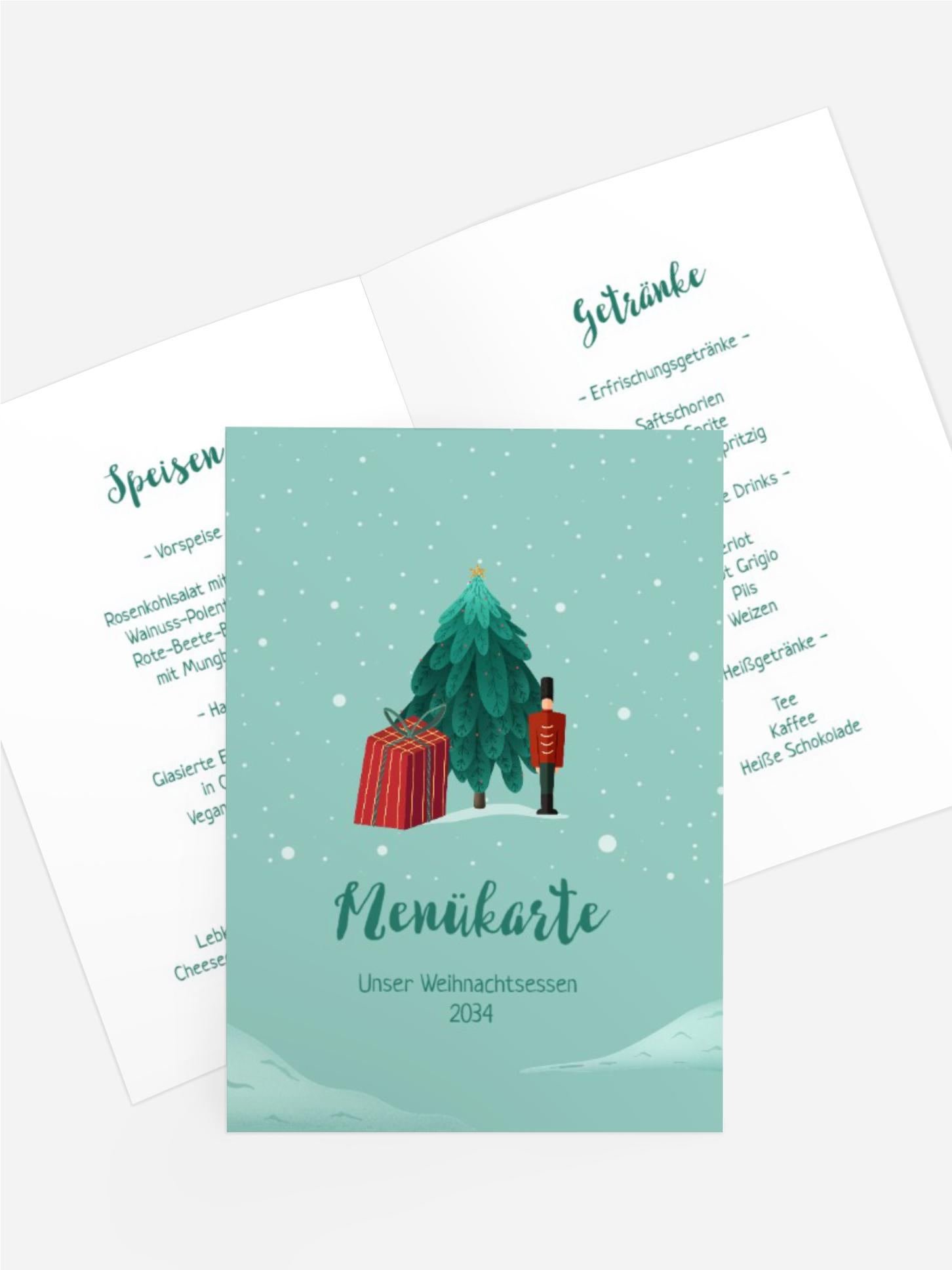Weihnachtsmenükarte Bäumchen-Post