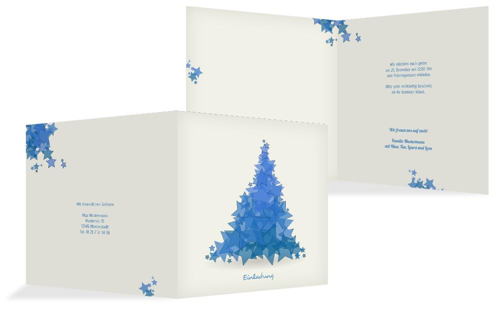 Weihnachts Einladungskarte privat Designerbaum