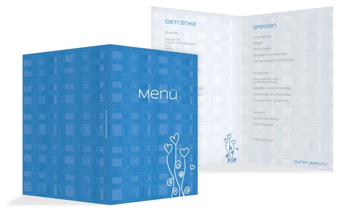 Menükarte zur Hochzeit Liebestraum